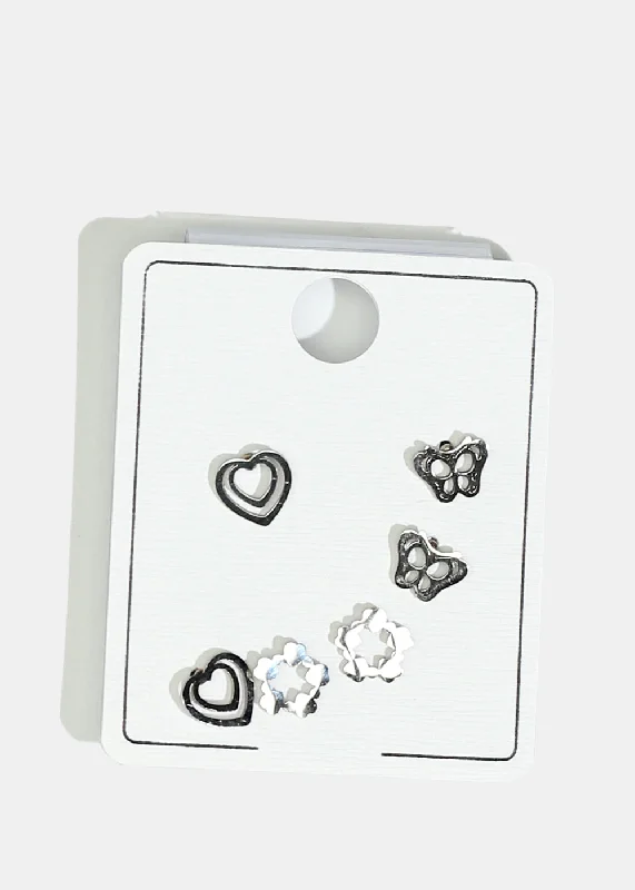 Shop Fine Jewelry With Amazing Deals Butterfly & Heart Stud Earrings
