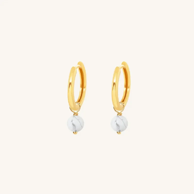 Once-A-Year Jewelry Deals – Shop Before They’Re Gone Carter Howlite Hoops - Stone of Clarity