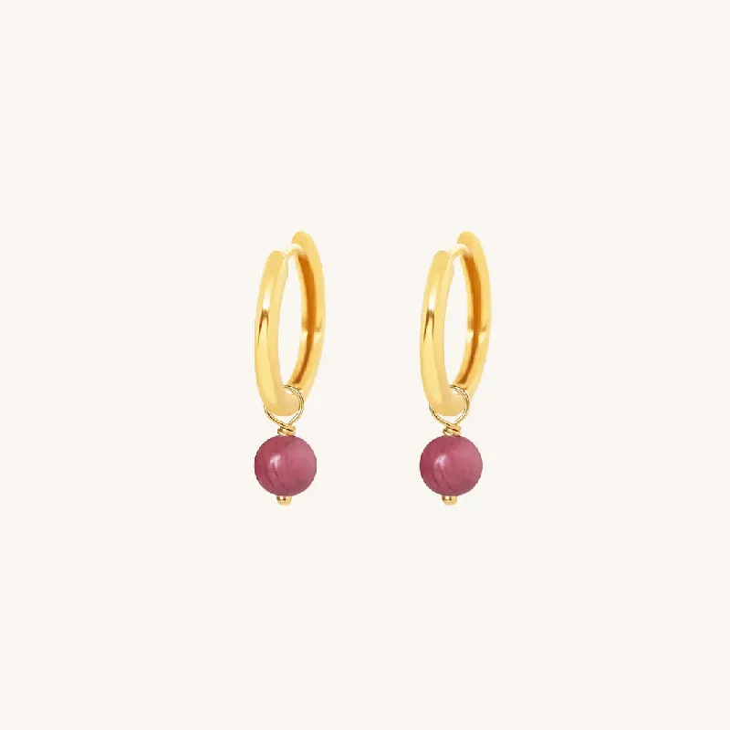 Jewelry Deals That Outshine The Rest Carter Rhodonite Hoops - Stone of Healing