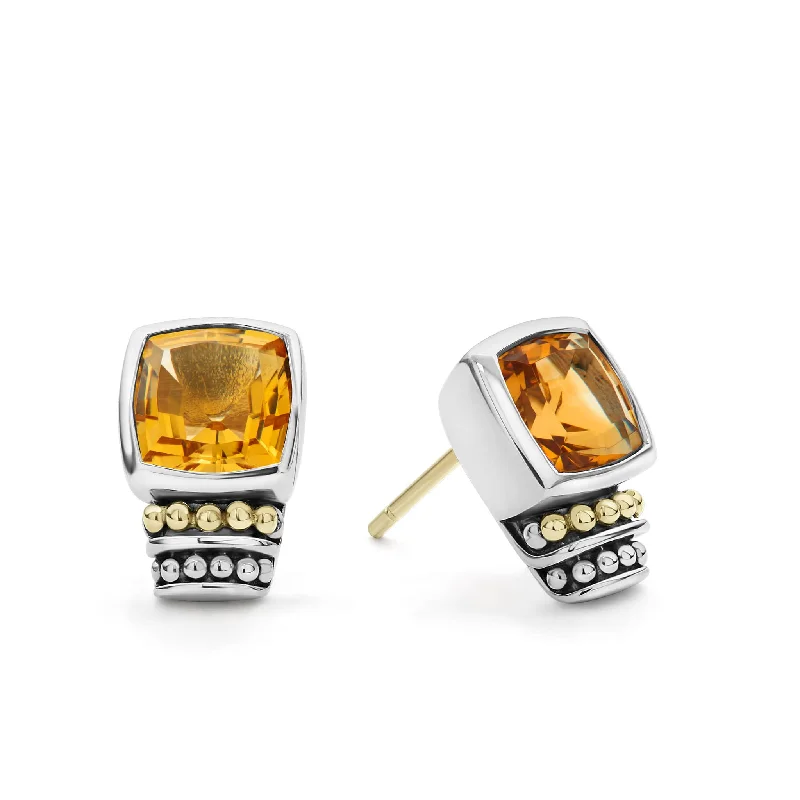 High-End Sparkle, Low-End Prices – Jewelry Sale Live Caviar Color Bezel-Set Citrine Stud Earrings