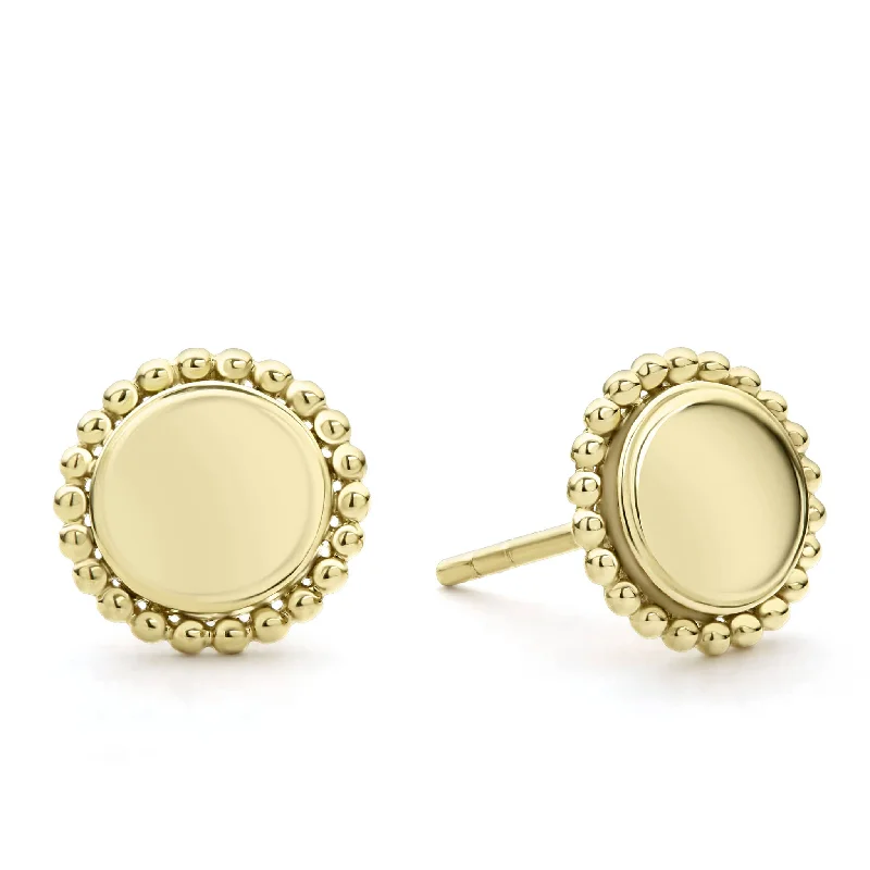 Get Your Favorite Jewelry At The Best Price Caviar Gold 18K Gold Circle Stud Earrings