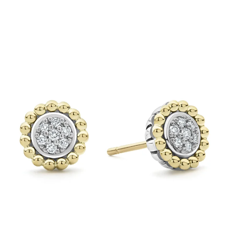 Stunning Jewelry At Even More Stunning Prices Caviar Lux Two-Tone Caviar Diamond Stud Earrings
