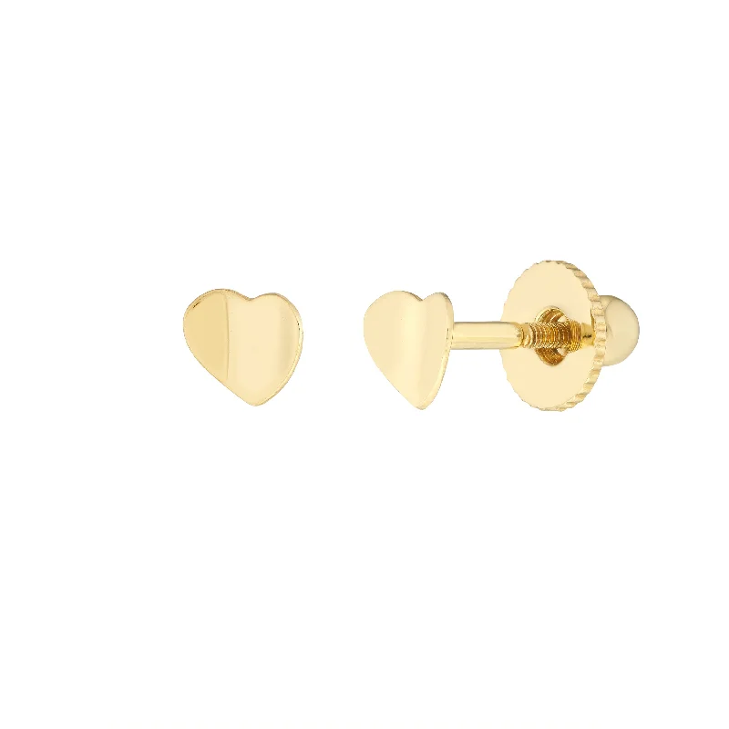Exclusive Jewelry Sale – Sparkle For Less Childs Concave Heart Stud Earrings with Screw Back