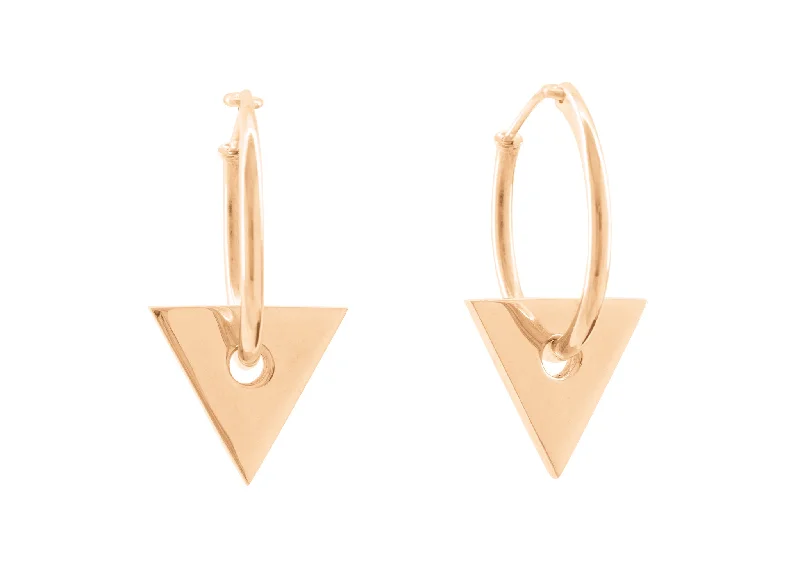 Shop Dazzling Jewelry At The Best Prices E13 Triangle Hoop Earrings, Red Gold