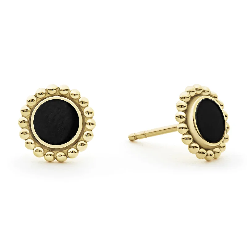Sparkle On A Budget – Fine Jewelry For Less Covet Round Onyx Stud Earrings
