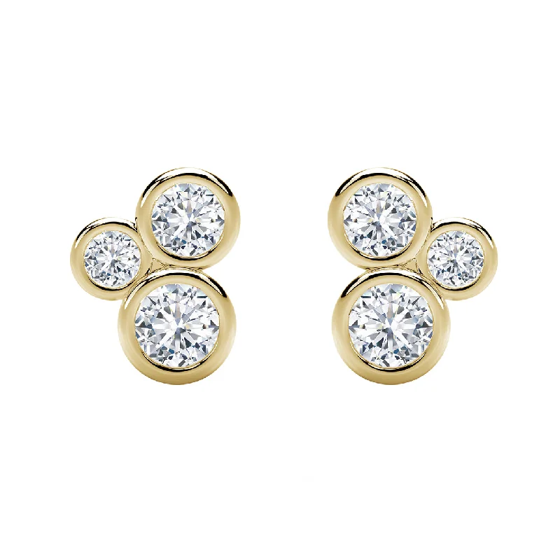 Shop High-Quality Jewelry At Jaw-Dropping Discounts De Beers Forevermark 3 Diamond Bezel Stud Earrings (0.54ctw)