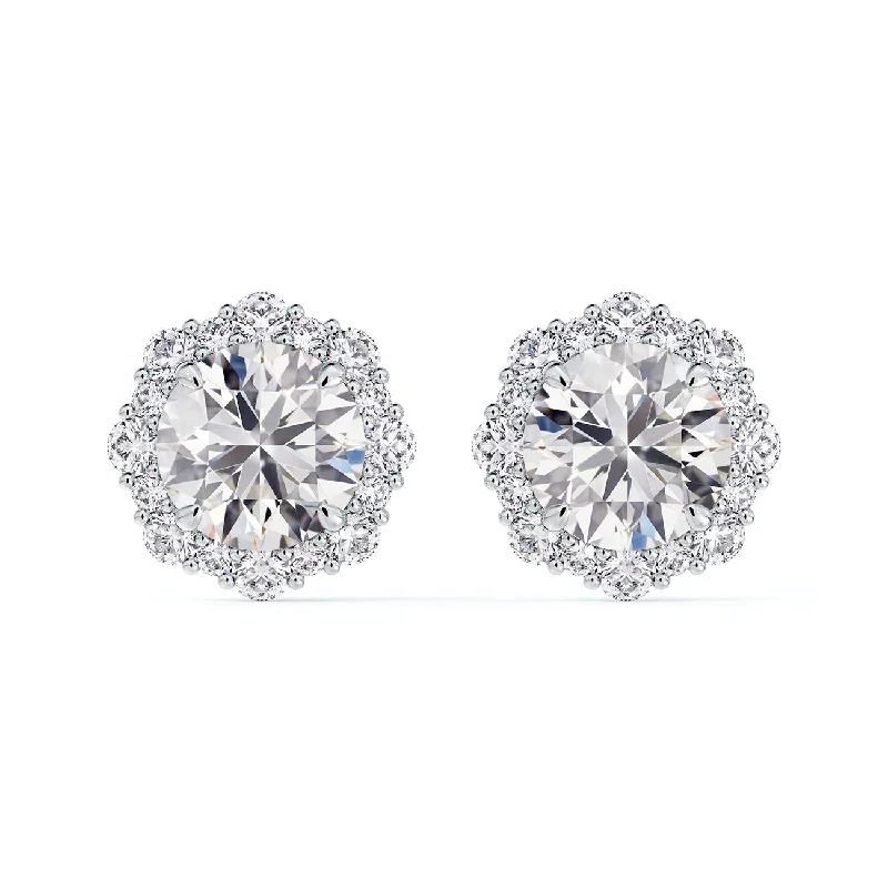 Shine In Style – Shop Jewelry Discounts Today De Beers Forevermark Center of My Universe Floral Halo Diamond Stud Earrings (0.68ctw)
