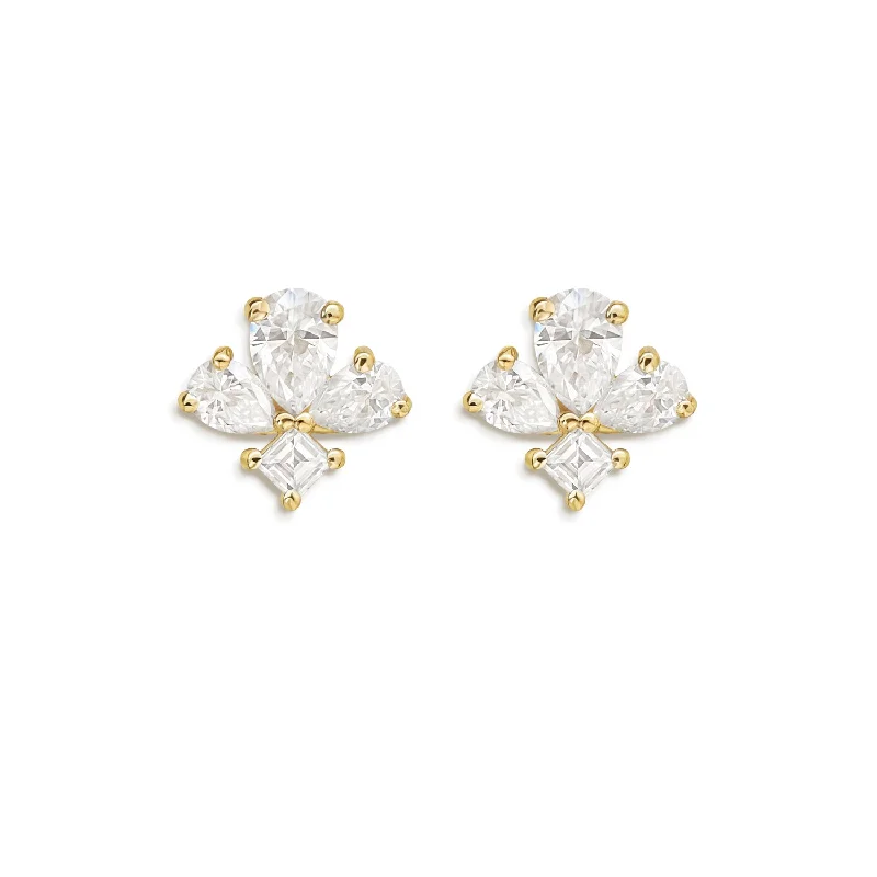 Unmissable Jewelry Sale – Shop Before It's Too Late Deco Petal Diamond Stud Earrings