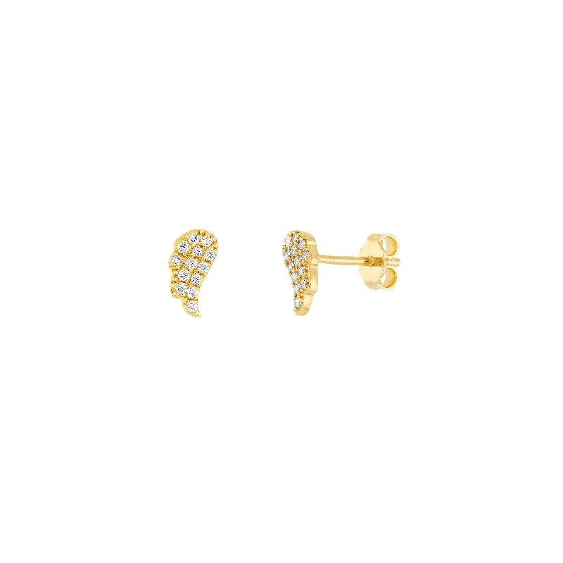 Exclusive Jewelry Bundles At Discounted Rates Diamond Angel Wings Micro Stud Earrings