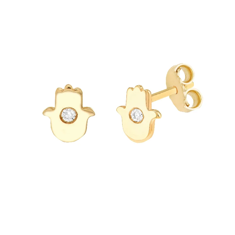 Unmissable Discounts On Timeless Jewelry Pieces Diamond Hamsa Micro Stud Earrings
