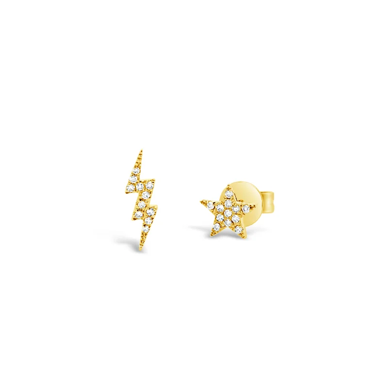 Trending Jewelry Styles Now At Limited-Time Discounts Diamond Star & Lightning Bolt Stud Earrings