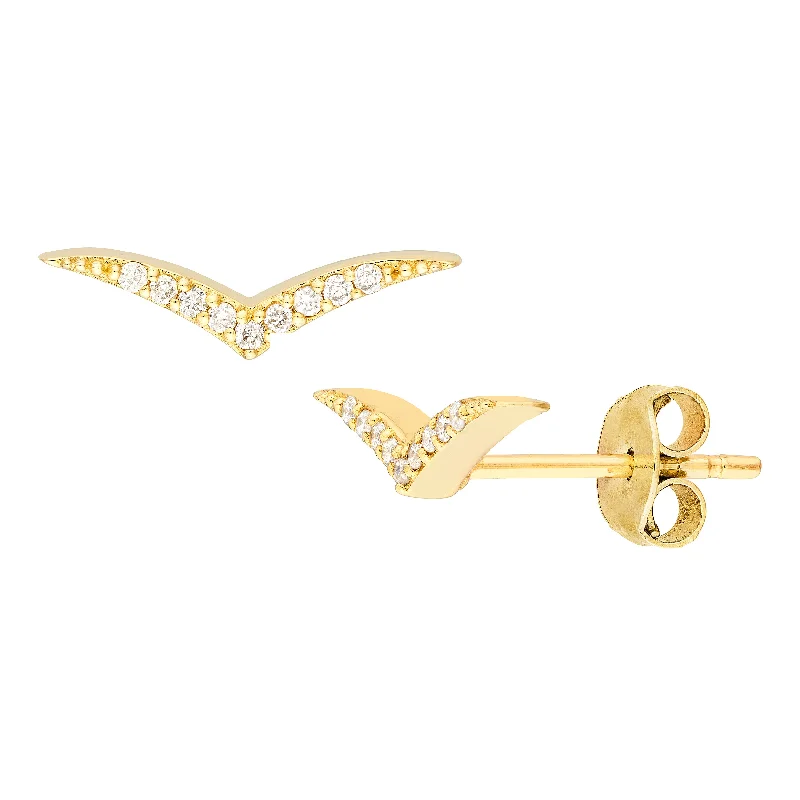 Bestselling Jewelry At Special Promotional Rates Diamond Wing Micro Stud Earrings