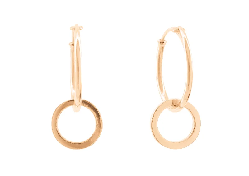 Personalized Jewelry At Special Discount Rates E1 Open Circle Hoop Earrings, Red Gold