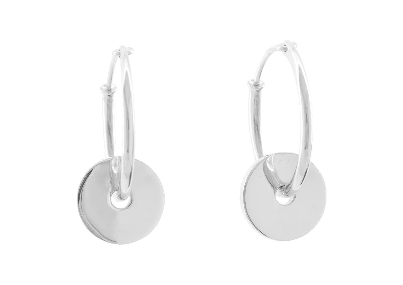 High-Quality Gemstone Jewelry For Special Occasions E11 Circle Hoop Earrings, Sterling Silver High-Quality Gemstone Jewelry For Special Occasions E11 Circle Hoop Earrings, Sterling Silver