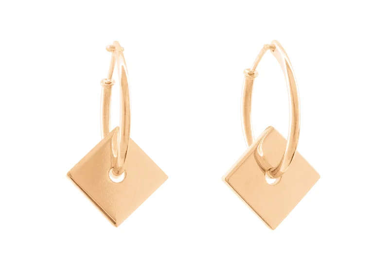 Personalized Jewelry Sale – Unique Pieces At Great Prices E12 Square Hoop Earrings, Red Gold