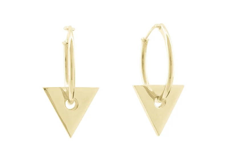 Affordable Glamour – Premium Jewelry At Special Prices E13 Triangle Hoop Earrings, Yellow Gold