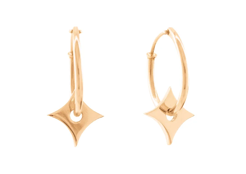 Flash Sale On Stunning Jewelry – Don't Miss Out E29 Four-Point Concave Star Earring, Red Gold
