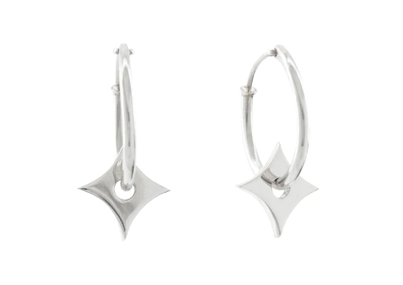 Exclusive Online Discounts On Stylish Jewelry E29 Four-Point Concave Star Earring, Sterling Silver