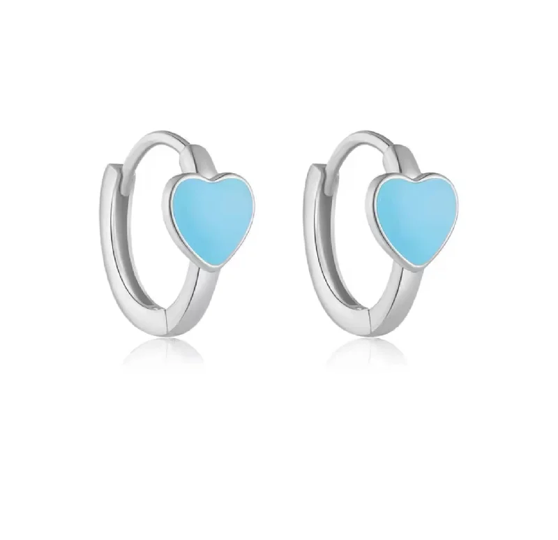 Timeless Jewelry At Special Discount Rates Enamel Heart Huggies