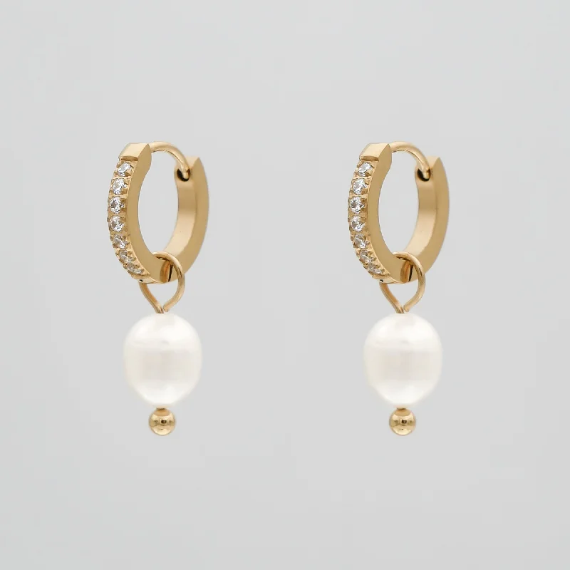 Timeless Elegance, Temporary Discounts – Act Fast Esme Pearl Huggie Earrings