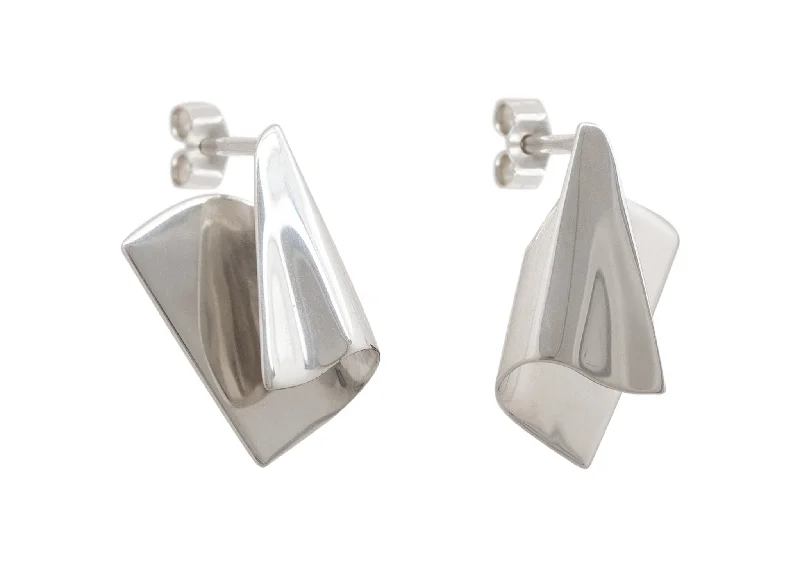 Limited Stock On Premium Jewelry At Low Prices Folded Cuff Earrings, White Gold & Platinum