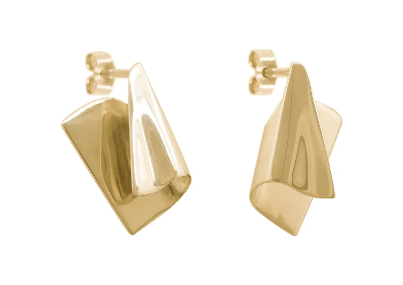 Premium Diamond Jewelry For Unforgettable Moments Folded Cuff Earrings, Yellow Gold