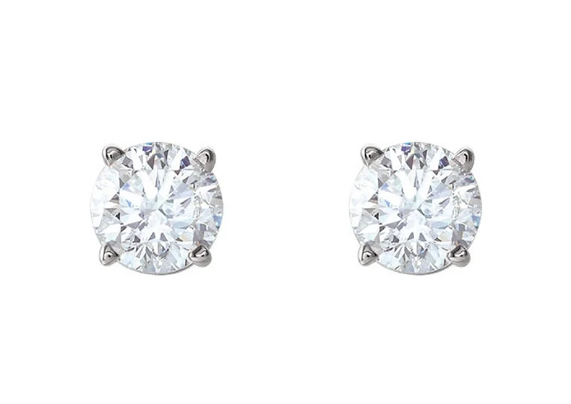 Timeless Elegance Now At Special Discounts Four Prong Diamond Studs, White Gold & Platinum