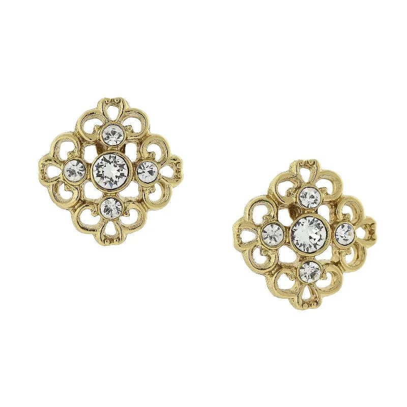 Shop Fine Jewelry With Exclusive Savings 1928 Jewelry Crystal Accent Filigree Button Stud Earrings