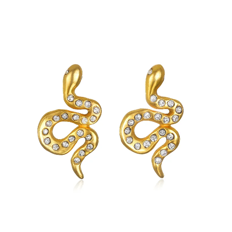 Trending Jewelry Now At Unbeatable Prices Golden Snake Stud Earrings