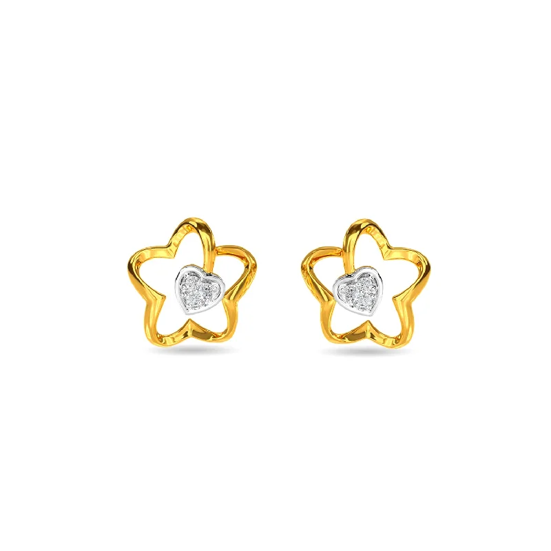 Elegant Rose Gold Jewelry For A Stylish Touch Heart In Flower Kids Earring