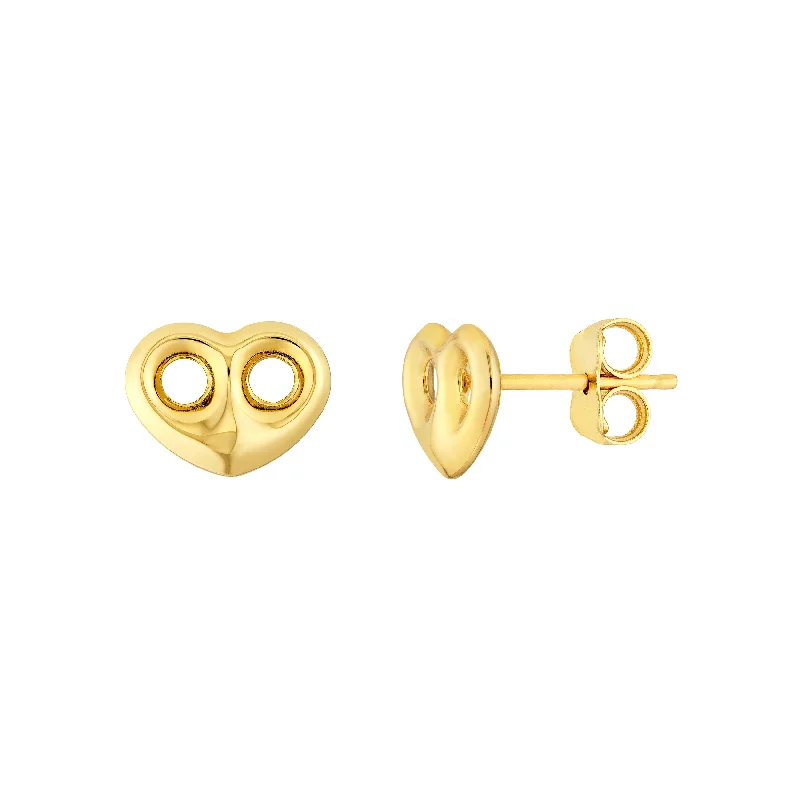 Affordable Glamour – Premium Jewelry At Special Prices Heart Puff Mariner Stud Earrings