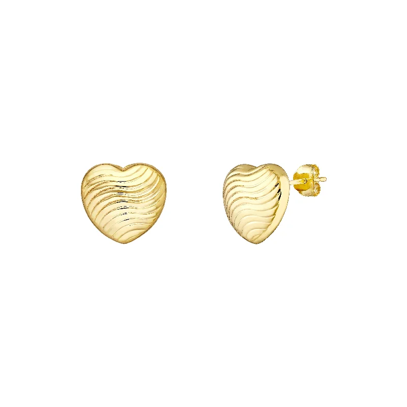 Seasonal Jewelry Sale – Upgrade Your Style Today Heart Wave Pattern Stud Earrings