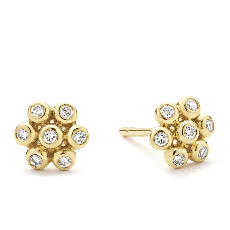 Premium Jewelry, Premium Discounts – Act Fast KSL 18K Gold Flower Diamond Stud Earrings
