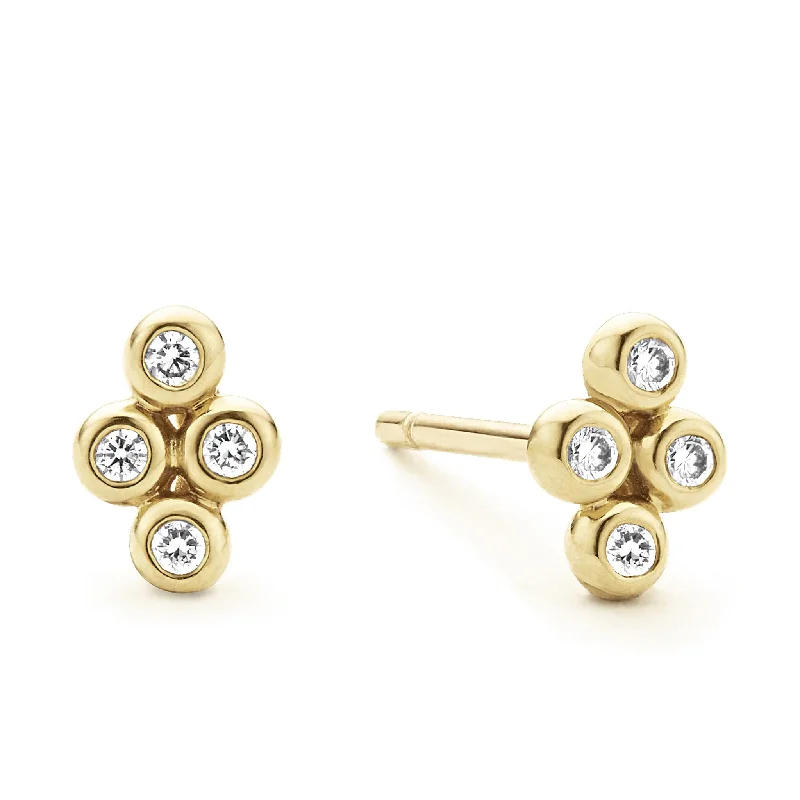 Handmade Pearl Jewelry For Timeless Elegance KSL 18K Gold Diamond Stud Earrings