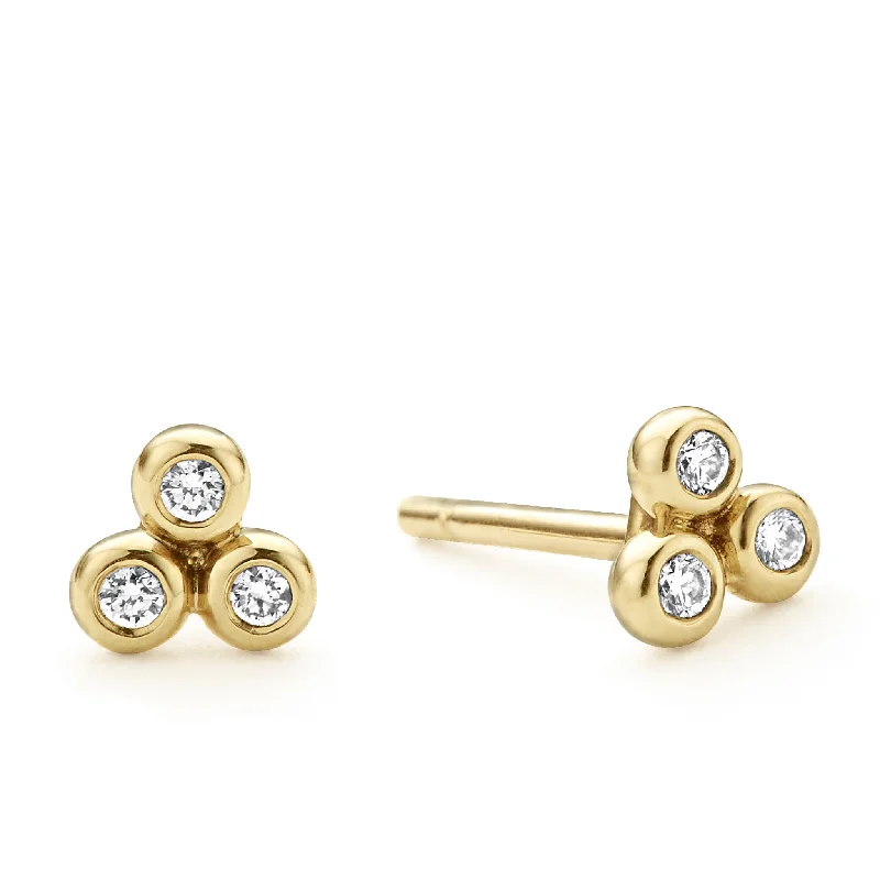 Affordable Glamour – Premium Jewelry At Special Prices KSL 18K Gold Triangle Diamond Stud Earrings