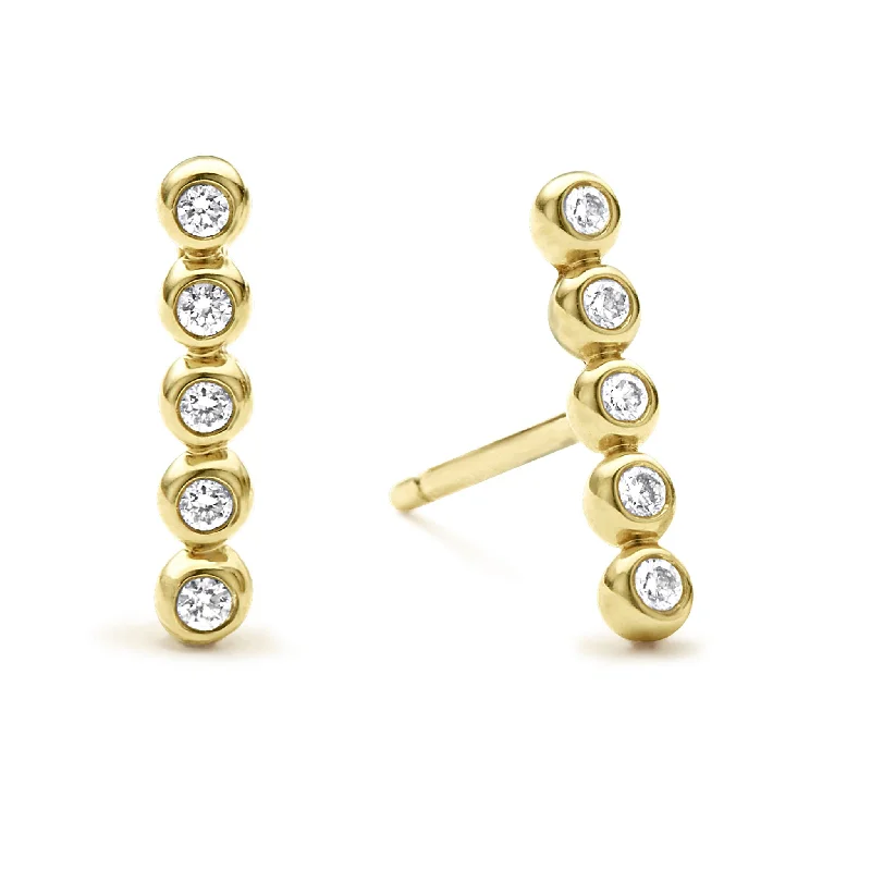 Shine In Style – Shop Jewelry Discounts Today KSL 18K Gold Diamond Bar Stud Earrings