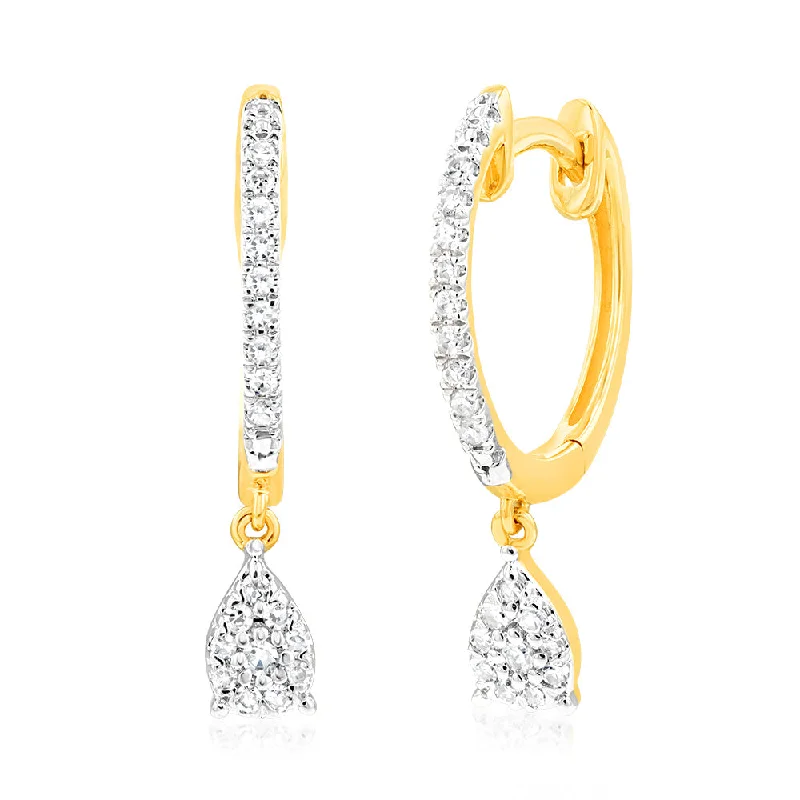 Buy More, Save More On Stunning Jewelry Designs Luminesce Lab Grown 0.15Ct Diamond Drop earring in 9ct Yellow Gold