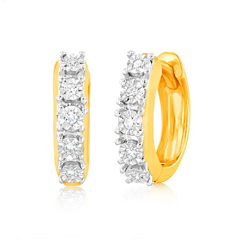 Sparkle More For Less – Jewelry Sale Happening Now Luminesce Lab Grown Diamond Hoop Earrings in 9ct Yellow Gold