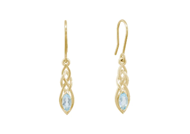 Everyday Jewelry Essentials Now On Sale Marquise Gemstone Elvish Woodland Earrings, Yellow Gold