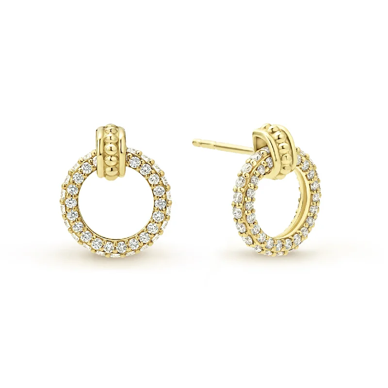 Elevate Your Outfit With Discounted Statement Jewelry Meridian 18K Gold Circle Diamond Stud Earrings