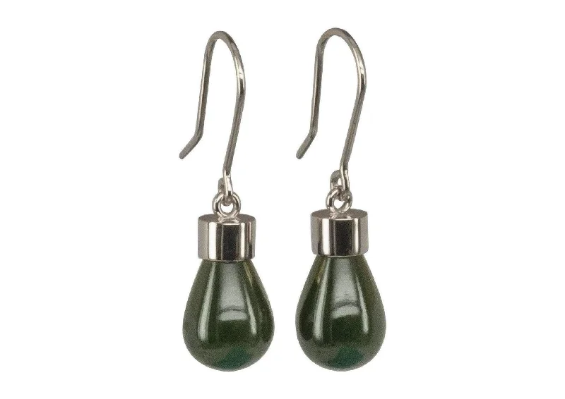 Must-Have Jewelry Pieces At Reduced Prices New Zealand Greenstone 'Pounamu' Earrings, White Gold & Platinum