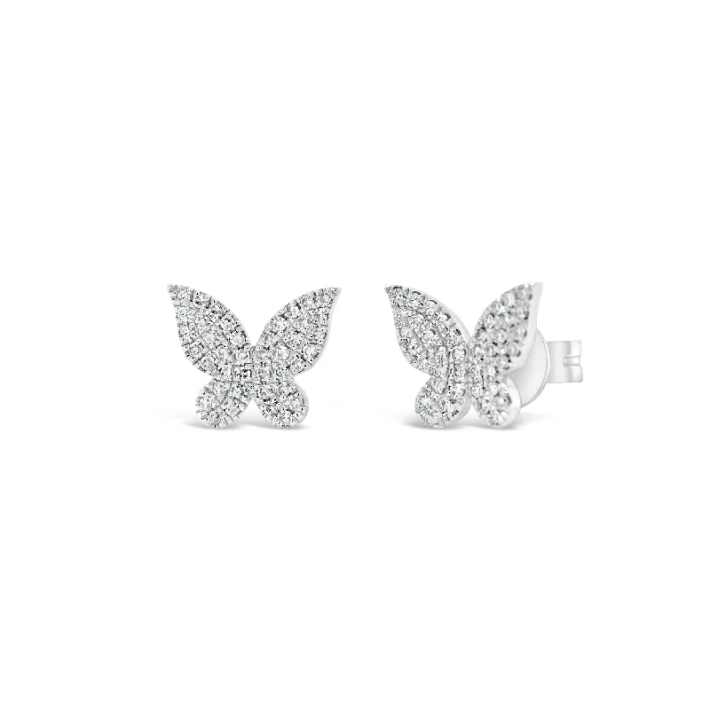 Unlock Unbeatable Jewelry Deals Before They’Re Gone Pave Diamond Butterfly Stud Earrings