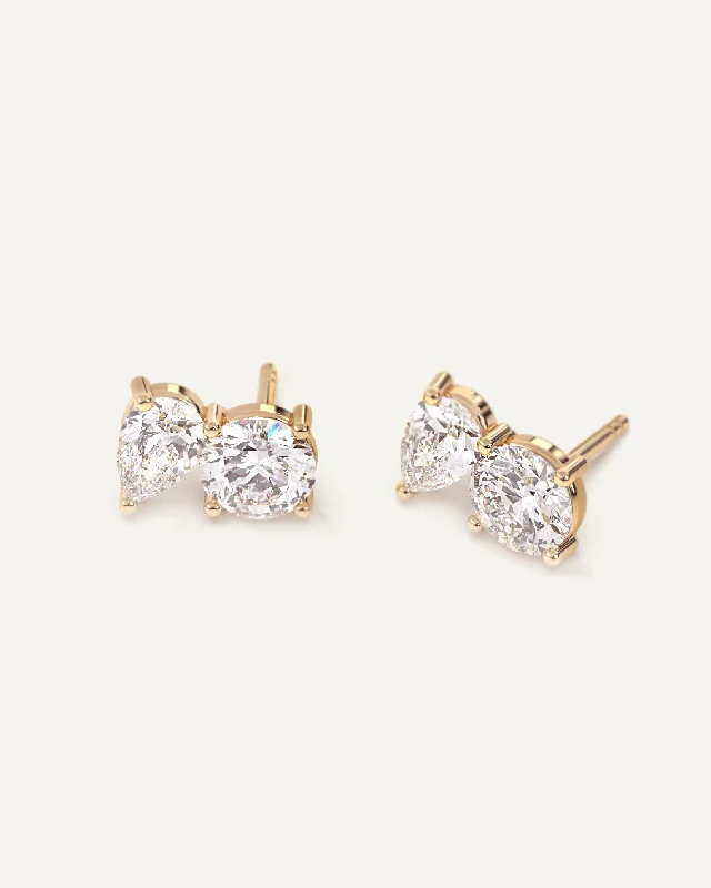 Dainty Floral Jewelry For Feminine Elegance Toi Et Moi Diamond Stud Earrings
