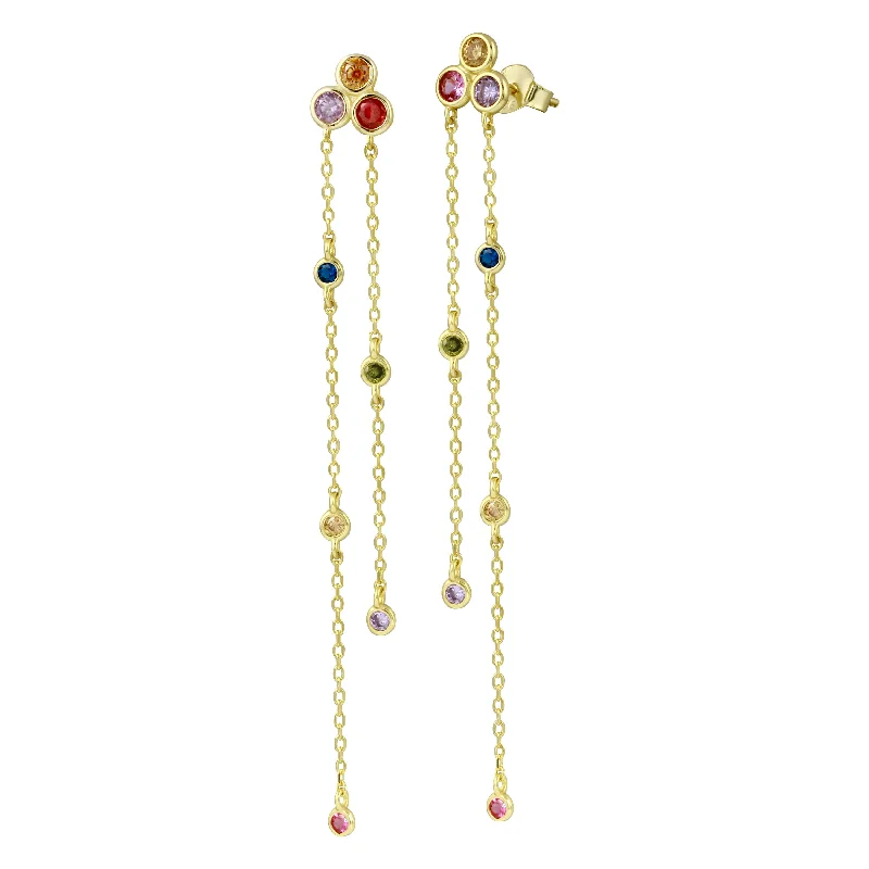 Exclusive Jewelry Discounts – Shop Now For Savings Rainbow Bezel DBY Chain Earrings