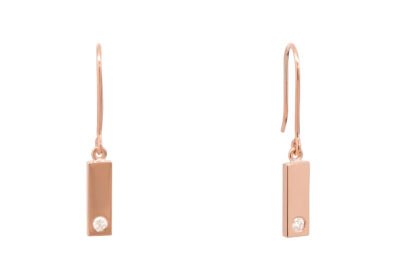Flash Sale On Exquisite Jewelry – Don't Miss Out Rectangle Love Stories Diamond Earrings, Red Gold