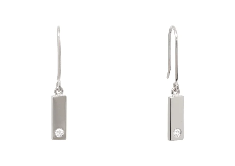 Limited-Time Jewelry Sale – Elegant Styles At Less Rectangle Love Stories Diamond Earrings, Sterling Silver