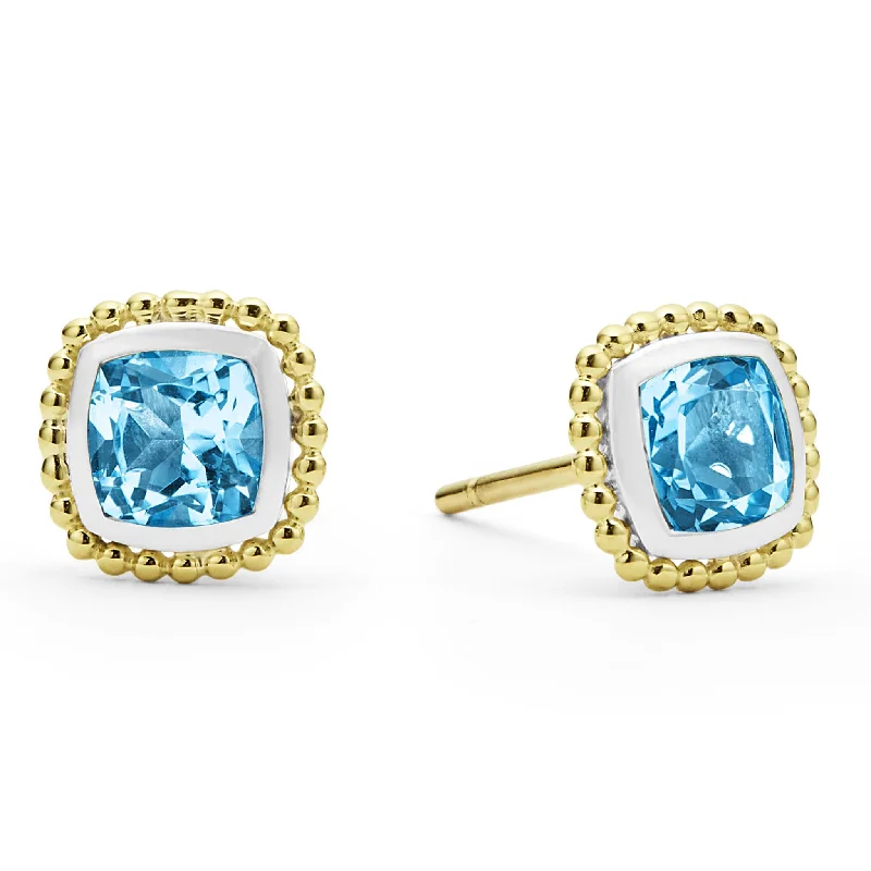 The Ultimate Jewelry Sale – Shop Premium Styles Rittenhouse Two-Tone Swiss Blue Topaz Stud Earrings