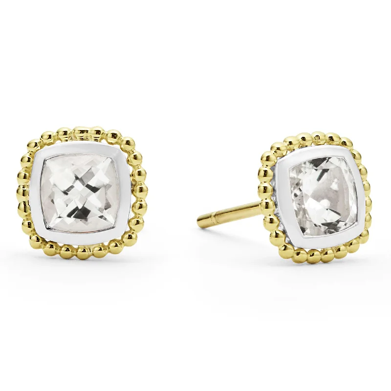 Luxury Jewelry At Unbeatable Discounts Rittenhouse Two-Tone White Topaz Stud Earrings