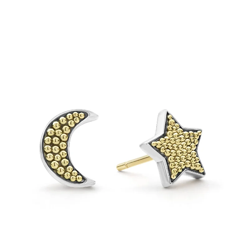 Your Dream Jewelry At Dream Prices Signature Caviar Moon and Star Stud Earrings