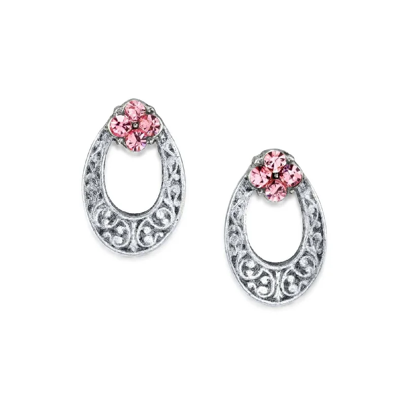 Seasonal Jewelry Sale – Upgrade Your Collection 1928 Jewelry Crystal Oval Stud Earrings